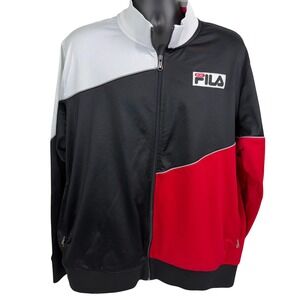 FILA Sport Track Jacket Full Zip Color Block Red Italia Logo XXL